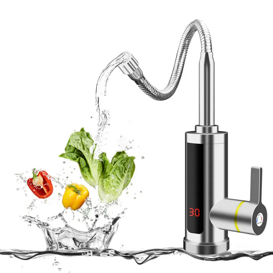 Grifo con calentador de agua eléctrico con pantalla LED