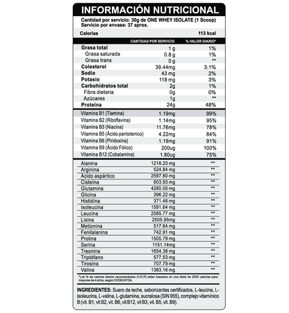 ONE WHEY ISOLATE 1.1 KG - INN PROTEÍNA ISOLATADA
