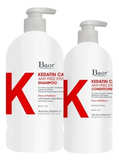 Shampoo Post Alisado + Acondicionador Baor Profesional